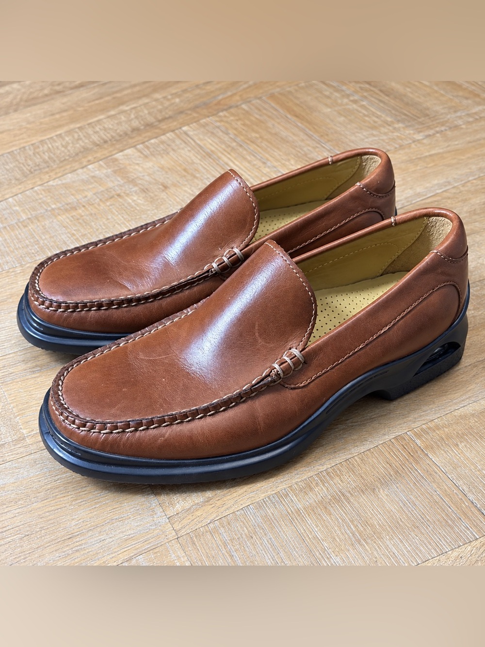 Cole Haan Brown Leather Loafers Slip On Moc Toe Comfort Men’s 7.5 W Heritage